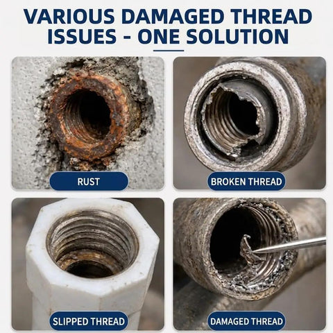 Heavy Duty Drill Powered Broken Pipe Thread Extractor Tool Set With Universal Compatibility For Plumbing Repairs To Spin Out Damaged Fittings Fast And Easy Saving You Plenty Of Time On Any Job. Rust, broken, slipped and damaged pipe threads