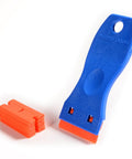 1.5 Inch Plastic Razor Scraper With Ten Double Edged Blades For Removing Labels, Stickers, And Decals From Glass Windows Without Scratching