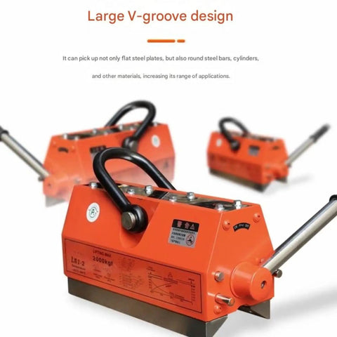 Smooth Operator Heavy Duty Manual Magnetic Lifter With Rock Solid On Off Handle and Wide V Groove for Grip, featuring large design.