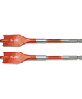 Two Piece Screw Point Paddle Drill Bit Set, 6-Inch Length By Seven-Eighths Inch Diameter, Go-Fast Speed Striker Design