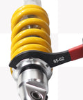 9-Piece Coilover Spanner Wrench Set Universal Motorcycle Shock Adjustment Wrenches Carbon Steel Tool Kit on yellow shock