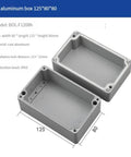 Two gray cast aluminum IP66 waterproof junction boxes for outdoor electrical enclosure, 125x80x80 mm.
