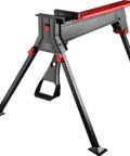 One Ton Clamping Force Portable Material Support Station With Hands Free Holding Non Marring Jaws Red Black Steel Workbench