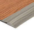 10ft Self Adhesive Floor Transition Strip For Carpet To Vinyl And Laminate Edges in grey wood grain, side view