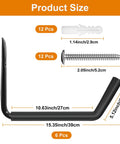 Heavy Duty Kayak Wall Mount 15 Inch Storage Hooks Featuring Thick EVA Padding for secure grip, includes sizes and mounting hardware.