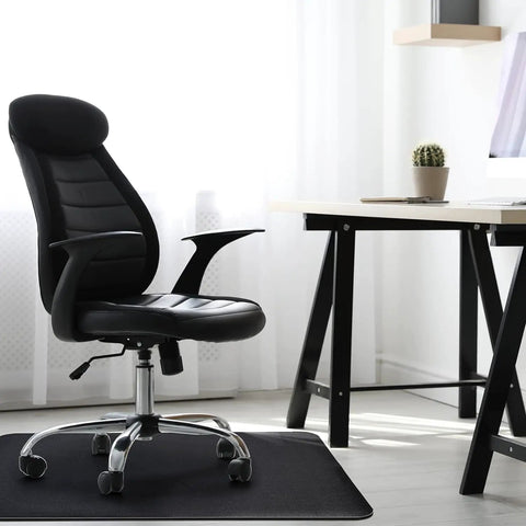 Massive 53x45 Inch Chair Mat for Hardwood and Tile Floors Black Rolling Desk Mat Anti Slip Heavy Duty Floor Protector Under Computer Desk