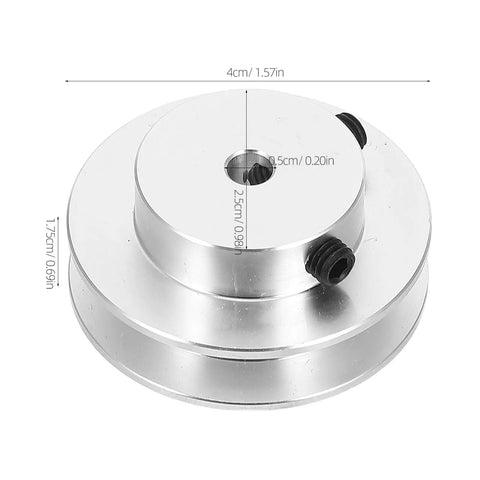 Built Tank Tough Aluminum Single Groove V Belt Sheave With Fixed Bore For 6Mm Synchronous Drives showing precise dimensions and machined finish.