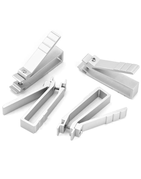 Solid Cage Nut Insertion And Removal Tool For No Sweat Setup On 19 Inch And 10 Inch Server Racks And Network Cabinets With Grip Tight Handle Includes Four Piece Kit, showing four aluminum tools.