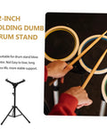 Rugged Alloy Drum Rack Tripod Shelf With Secure Snare Holder And Quick Attach Mallet Mount Ultra Light Percussion Stand in use with drumsticks.