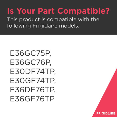 Compatibility chart for Stovetop Burner Knob For Gas Ranges And Stoves Chrome Replacement Part with Frigidaire models