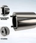 Axle Nut Socket Spindle Nut Socket for Half Inch Drive J37763 Remover Installer Tool with 4-prong design