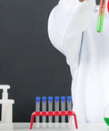 Red Plastic Six Hole Test Tube Rack And Holder For Upright Tubes Burette Stand Secure Lab Organization in science experiment setup