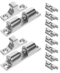 Stainless Steel Boat Door Catch Set For Marine Yacht Cabin Hardware With Smooth Polished Finish And Easy Install Tension Latch For Secure Seaworthy Sliding Doors. Close-up view of polished steel catches and latches.