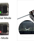 Image of 5 Channel RC Transmitter With Gyro Receiver R6FG 2.4GHz showing green and red mode indicators, black casing.