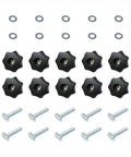 T Track Knob Kit With 7 Star Knob And 5/16-18 Bolts And Washers, 10 Pack, T Track Fasteners For Woodworking Jigs And Fixtures