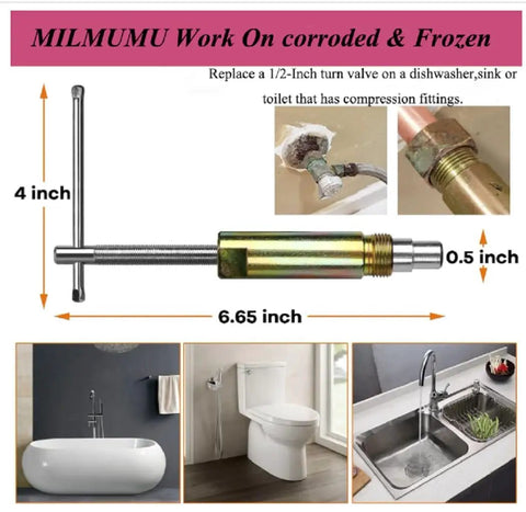 Sleeve Puller For One Half Inch Compression Fittings, Quick Nut And Ferrule Removal Tool For Corroded Or Frozen Supply Stops, Makes Removing Old Rings Easy, Time Saving Plumbing Repair Gear For DIY And Pros on 1/2-inch copper fittings