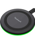 Fast Qi Wireless Charger Pad With 10W Max And 7.5W Modes For iPhone 17 Pro Max Air 16 15 14 13 12 11 And Samsung Galaxy S23 S24 S25 Plus AirPods Pro 3 Charger Pad No AC Adapter, black circular design with green LED light