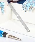 2 Pack Stainless Steel Corner Brackets For Tables And Chairs Flat Silver Brace Plates with Pre Drilled Holes during installation