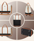 Travel duffle bag with wheels, white body, tan straps, black base, front view
Travel duffle bag with wheels, side view, white fabric, tan straps, brown base, strap visible
Close-up of zipper and wheel area on white travel duffle with tan handles and black banding
Bottom view of rolling duffle showing wheels and reinforced base