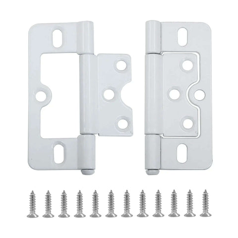 Six Pack 3 Inch Non Mortise Door Hinges With Screws Heavy Duty Stainless For Motorhome RV Camper Trailer Kitchen Bathroom White No Squeak 360 Degree Smooth Swing