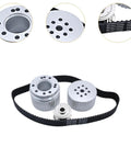 Sweet Aluminum Belt Drive Pulley Kit Replace V Belt Grooves Engine Part For Water Pump Shaft Fits Length Under Five Eighths Inch Works