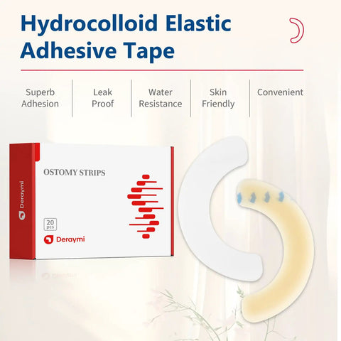 Ostomy Barrier Strips 20 Pack 2mm Thick Elastic Colostomy Tape To Stop Leaks Latex Free Medical Grade Hydrocolloid Skin Flange Extenders For Colostomy