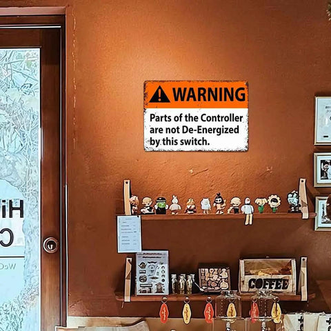 12 By 8 Inch Aluminum Safety Warning Sign Not De Energized For Electrical Panels Durable Metal Construction With Pre Drilled Holes For Easy Mounting In Industrial And Commercial Settings on brown wall