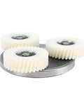 Three nylon 36T gears on a steel base from the Planetary Gear Motor Gear Clutch Kit For Electric Motors, Nylon 36T Gears And 88mm Clutch.