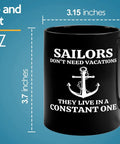 11oz Black Sailor Coffee Mug For Boaters And Captains A Funny Lake Gift For Sailors Who Love Their Morning Brew On The Go Perfect Gift