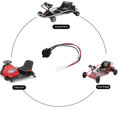 3 Pin 3 Wire Charger Port Replacement For Razor Crazy Cart XL DLX Shift Ground Force Drifter Go Kart Dune Buggy E325 E300 E200 E175 E100 Kids Electric Scooter And E Scooter Charging Parts