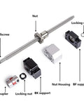 Heavy Duty Ball Screw Kit With Ball Nut And Nut Housing BK BF12 End Supports And RM1605 Coupler 1605 550 Set components display