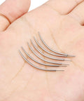 Six-Piece 18G Titanium Curved Piercing Taper Insertion Pins For Threadless Push-In Nose Rings Tragus Helix Tool