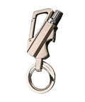 3-In-1 Lighter With Multitool Keychain And Bottle Opener In Silver, Grab And Go Pocket Flame Tool For Camping And Everyday Carry