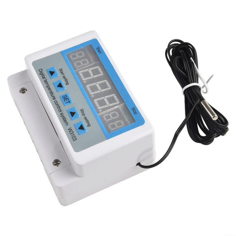 Beefed Up Digital Thermostat Temperature Controller With 30A High Power, Precise Temperature Regulation, Timer Function, Works With 220V AC Or 12V/24V DC, Adjustable Range For Heating And Cooling, Industrial DIY Ready DC24V 600W with NTC probe