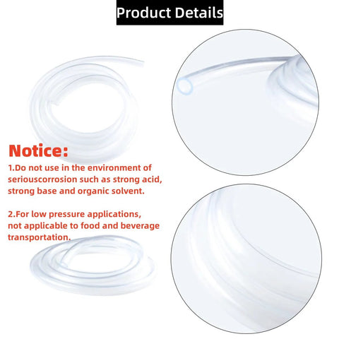 Clear PVC tubing, 1" ID x 1-1/4" OD, 10 ft, coiled; low-pressure water transfer hose.