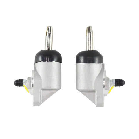 Pair of hydraulic uni-servo cylinders for 10 and 12 inch marine trailer brakes, heavy duty replacement parts, shown from side view