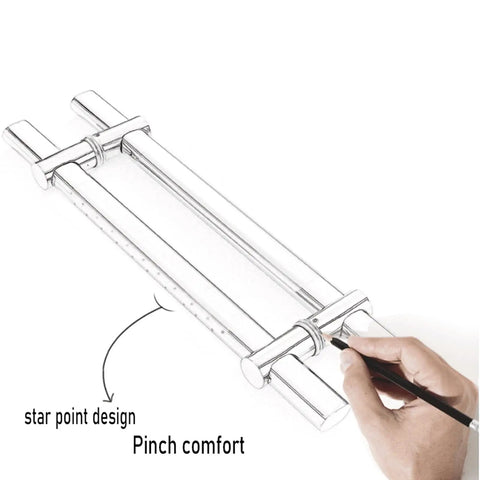 Sketch of modern entrance door handles set adjustable push pull bar for double sided sliding doors stainless steel doorknob 60cm detail