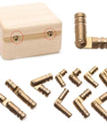 Copper Barrel Hinges Set for DIY Projects, Hidden Cabinet Concealed Brass Hinges, Cylindrical Hidden Hinges for Small Boxes and Cases