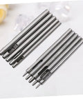 10 Piece Leather Punch Tool Set with round belt puncher and grommet tool for leather crafts, metal punch tools on white background