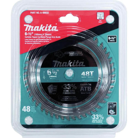 6.5 Inch 48T Carbide Tipped Cordless Plunge Saw Blade For Woodworking, Delivers Clean Fine Cuts On Makita Cordless Plunge Saws