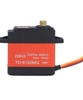 Next Gen Heavy Duty Digital Servo Motor Delivering 20Kg Of Crushing Load Capacity With Rock Solid Precision Engineering And Smooth As Butter Rotation For Peak Rc Performance side view of a 20Kg digital servo motor.