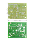 Top and bottom view of circuit board for Beginner Friendly Soldering Practice Kit With Multiplex Waveform Generator Plug In Circuit Board Learn Soldering Skills Includes 29 Components And 17 Plug In Parts For Hands On Electronics Projects showing dimensions.