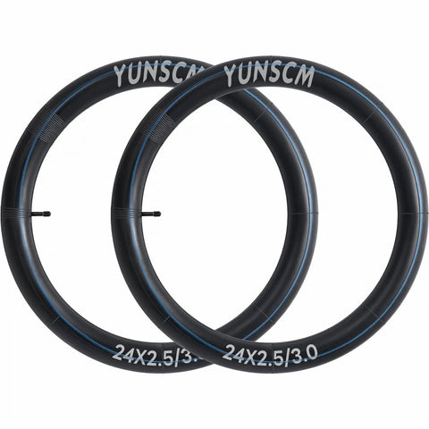 Beefy Fat Bike Inner Tubes 24 X 2.5 To 3.0 With Schrader Valve AV32mm Butyl Rubber Heavy Duty 2-Pack side view