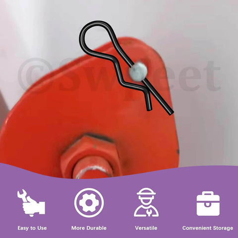 Must-Have 145-Piece Cotter Pin Kit Do-It-All Set With 6 Sizes M1.2x21 M1.5x33 M2x40 M2.5x45 M3x60 M4x85 Zinc Plated Carbon Steel R Clip installed
