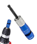 Premium Cord Drill Wire Stripper And Cable Sheathing Crimper Tool For Electrical Pros attached to power drill, showcasing its design.