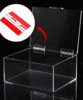 Clear Acrylic Self Adhesive Hinges 2.5 By 1.5 Inch 4 Pack For Crafts Aquarium Lids And Furniture Transparent Continuous Piano Hinge in use on a box.
