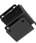 Solid Carbon Steel Double Gate Latch With Strong Arm Design For Chain Link Fences showing close-up of durable black steel construction.