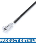 Close-up of Beefy Mountain Bike Spokes 14G 295mm Steel Black 36Pcs Replacement Set showing threaded end and elbow head.