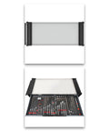 Extra Big Heavy Duty Beefy Rolling Tool Cabinet With Stainless Steel Workbench Top Includes 929 Piece Professional Socket Wrench Set open drawer view.