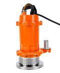 Badass One Half Horsepower Submersible Sump Pump Moves Six Thousand Gallons Per Hour, heavy-duty orange design for efficient water transfer.